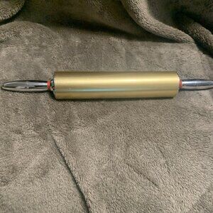 Rolling Pin Kitchen Metal Gold Colored Stainless Steel